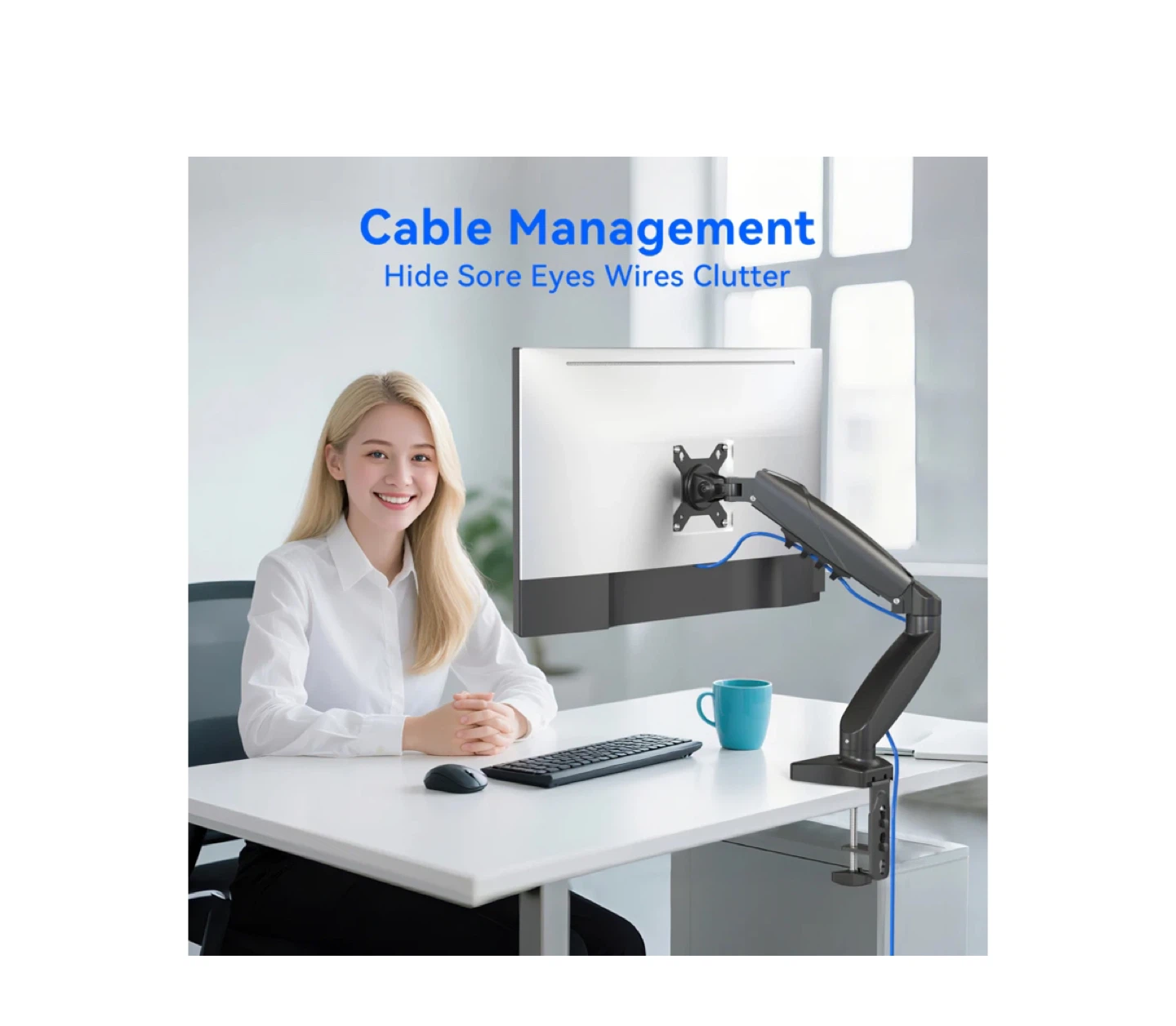 Black - Single Monitor Arm. - photo 2