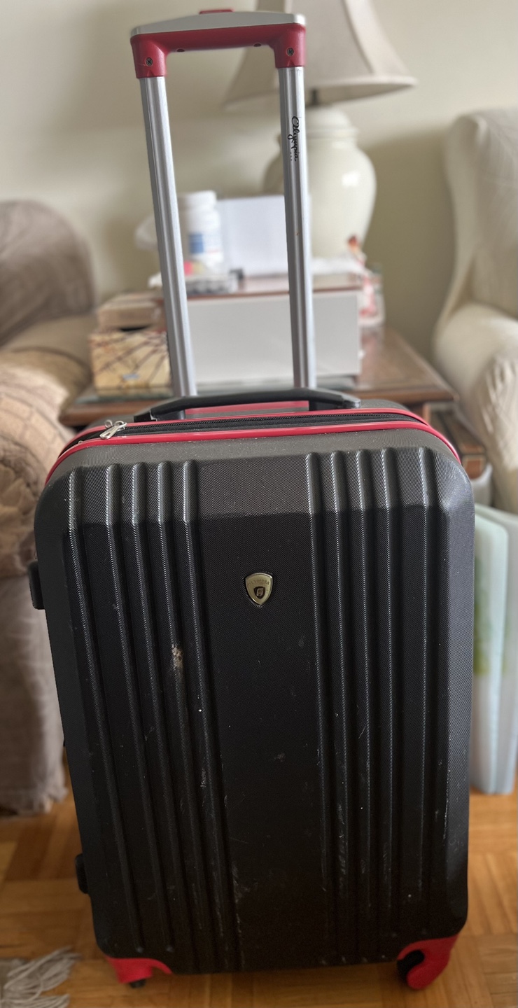 Olympia Rolling Suitcase - Black & Red-23”
