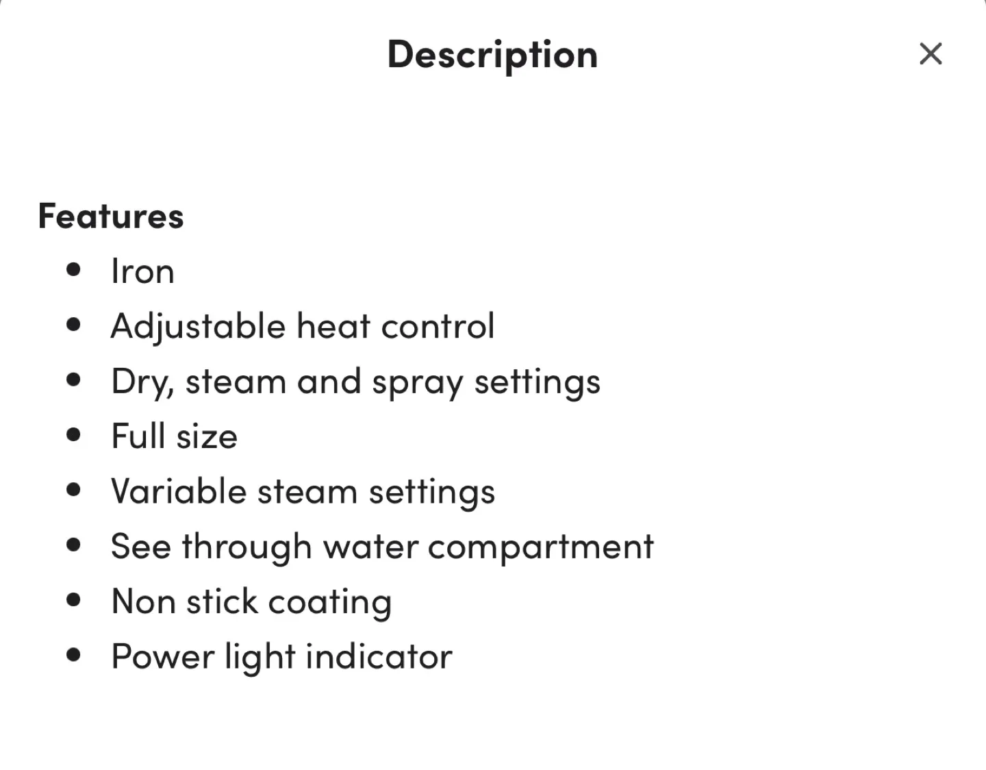 New Brentwood 1200W Non-Stick Steam/Dry Iron image indicator(5)