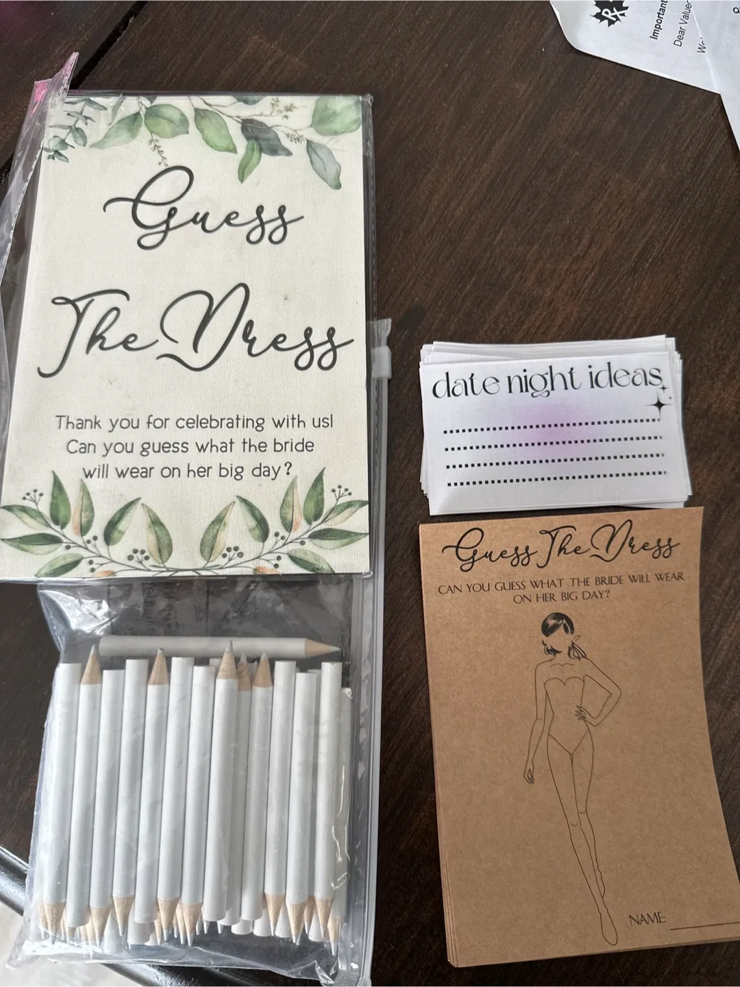 Guess The Dress Bridal Shower Game