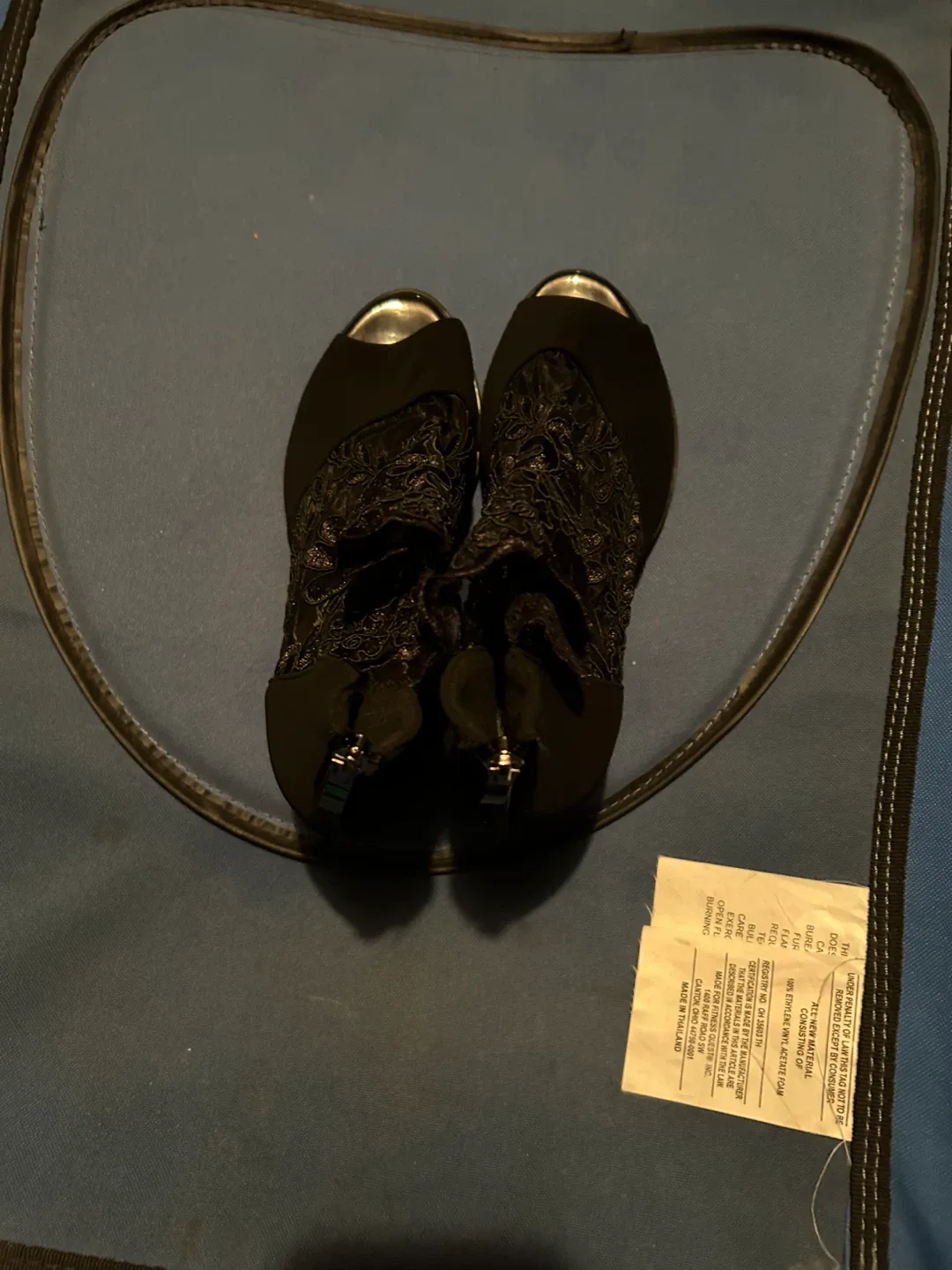 Black Heels with Floral Detail image indicator(2)