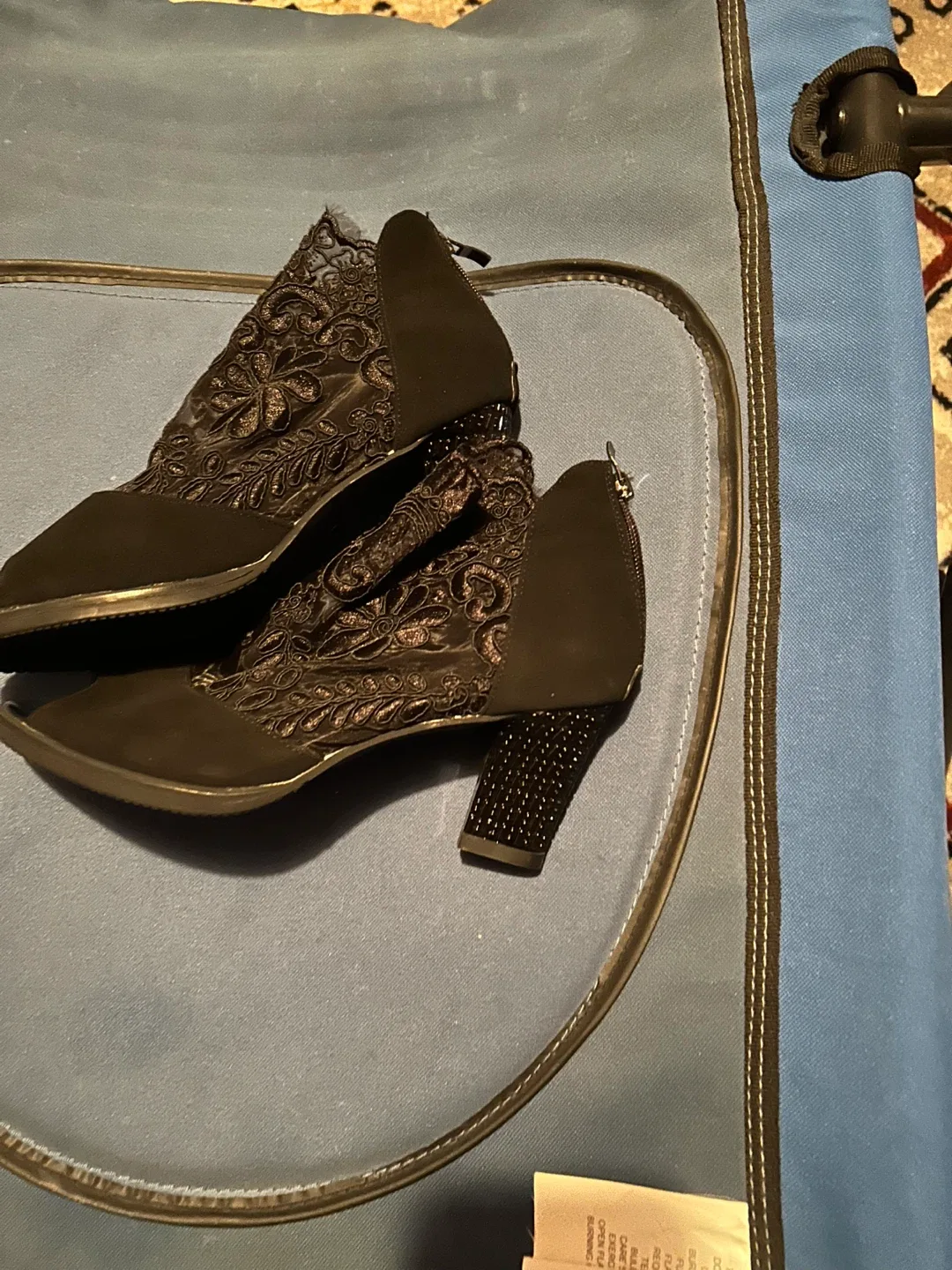 Black Heels with Floral Detail image indicator(3)