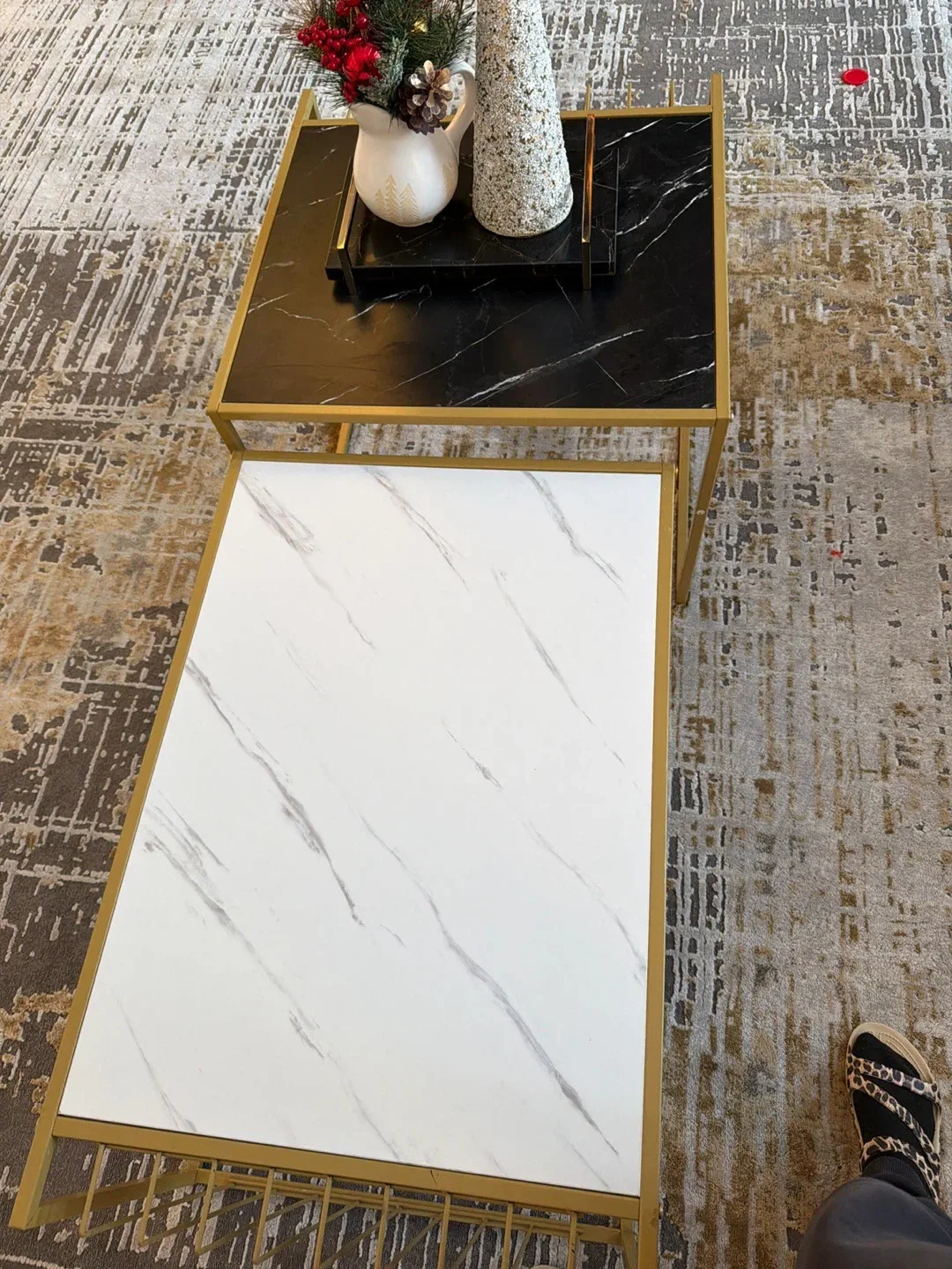 Gold Nesting Coffee Tables - Marble Look image indicator(2)