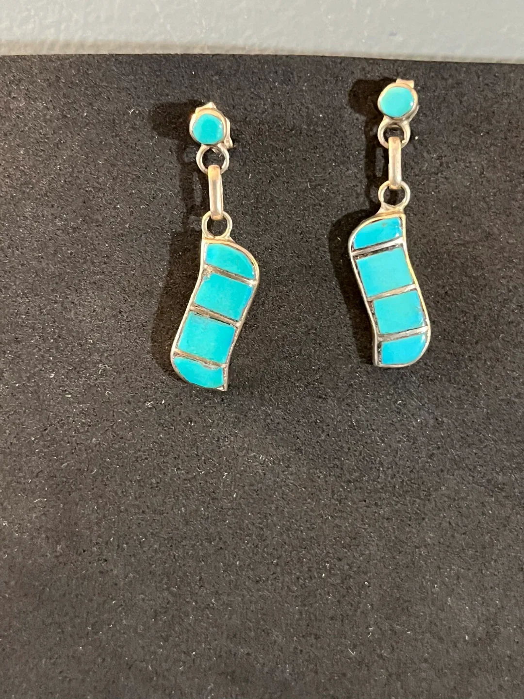 Turquoise & STG Silver Dangle Earrings