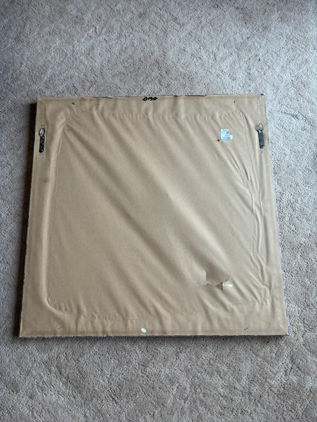 Mirror 33 x 33 inch- heavy wood frame with snakeskin texture image indicator(2)