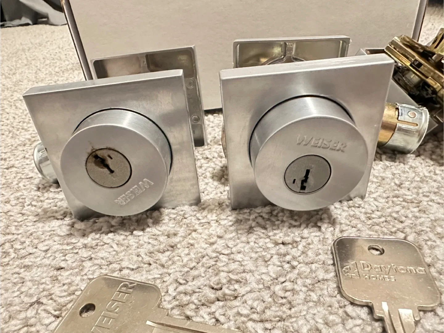 Weiser Square Deadbolt/Entry Door Lock (All 3 for $75) image indicator(3)