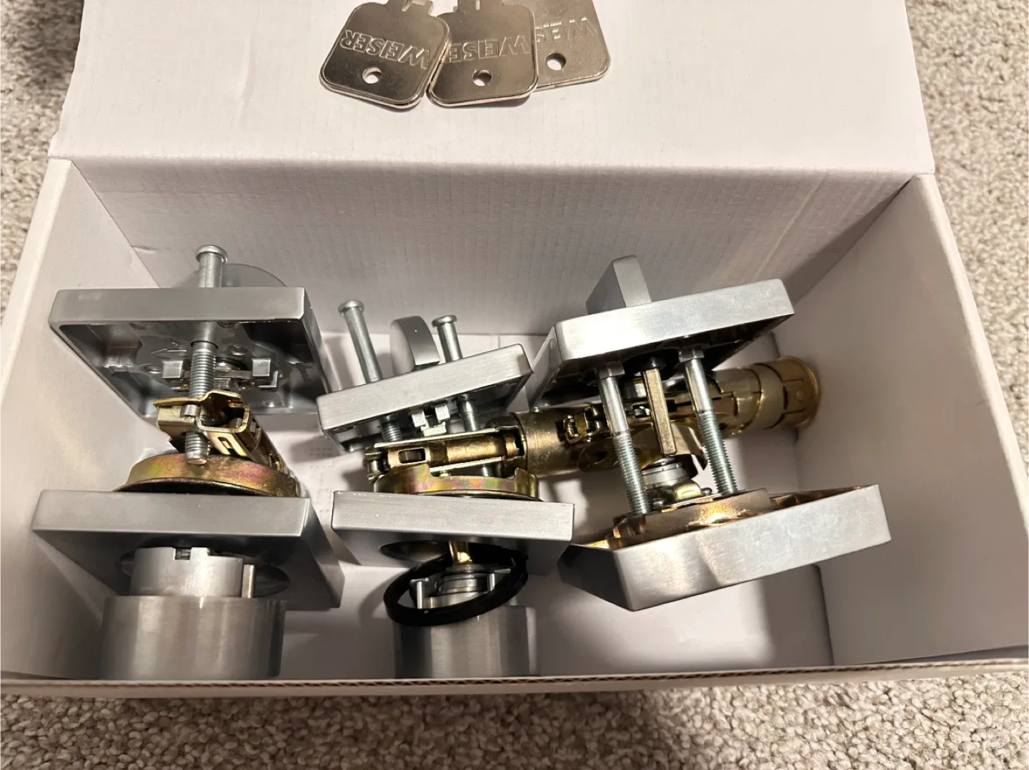 Weiser Square Deadbolt/Entry Door Lock (All 3 for $75) image indicator(4)