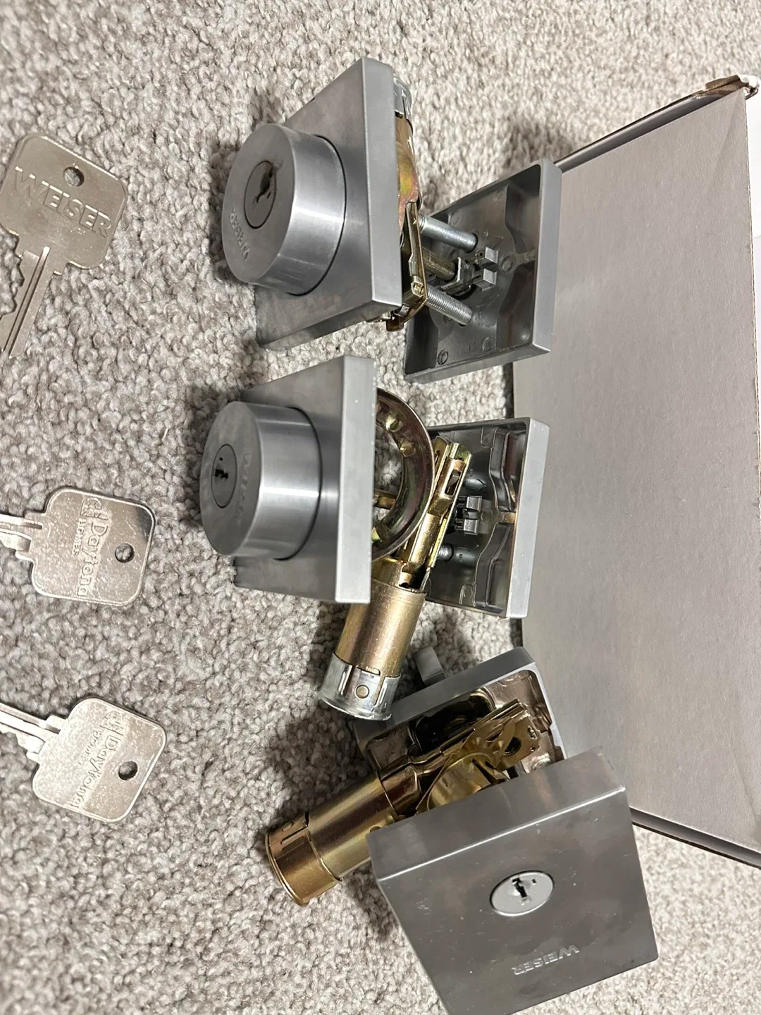 Weiser Square Deadbolt/Entry Door Lock (All 3 for $99)