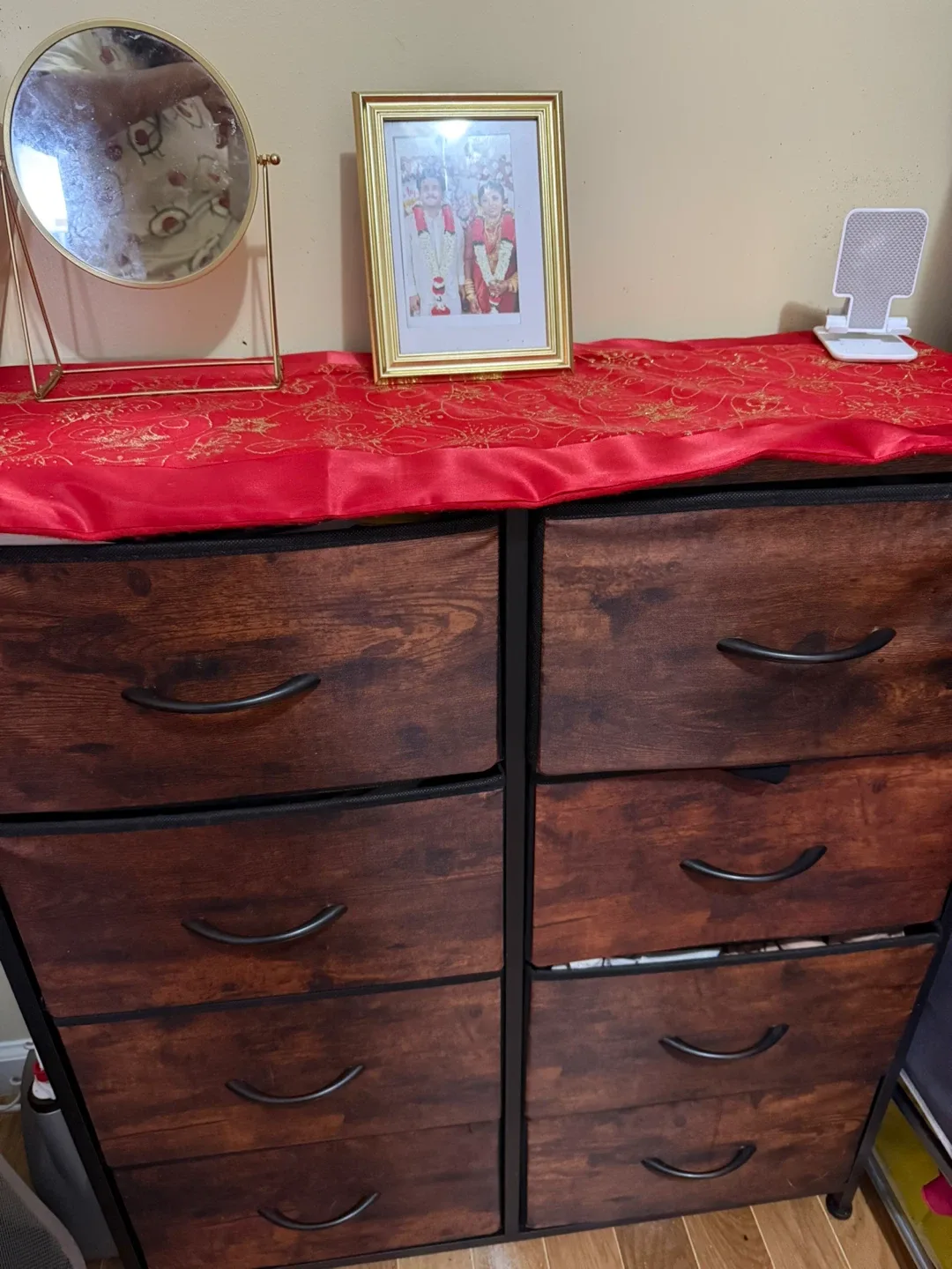 Wooden Dresser with Fabric Drawers image indicator(3)