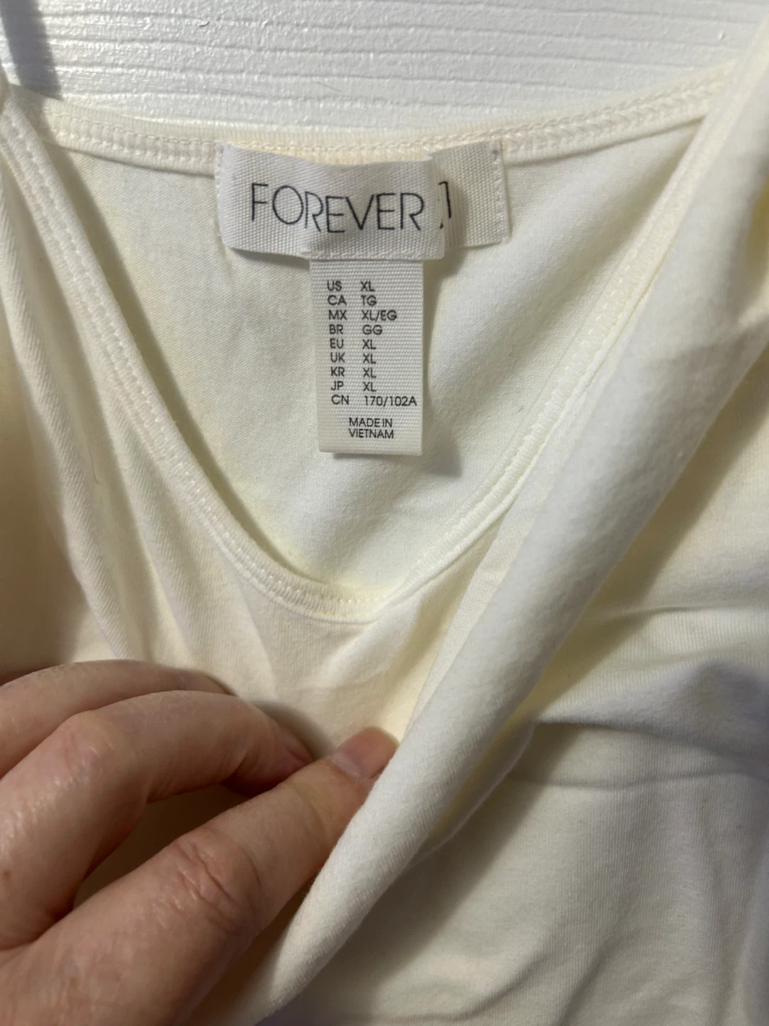Forever 21 White Tank Top - Size XL