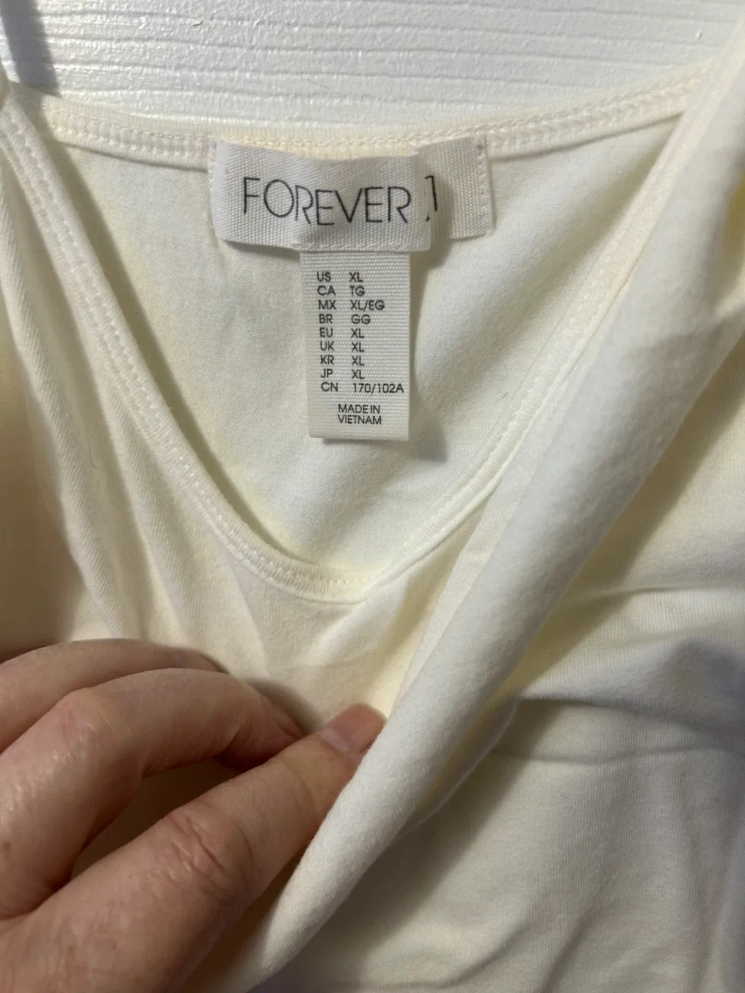 Forever 21 White Tank Top - Size XL