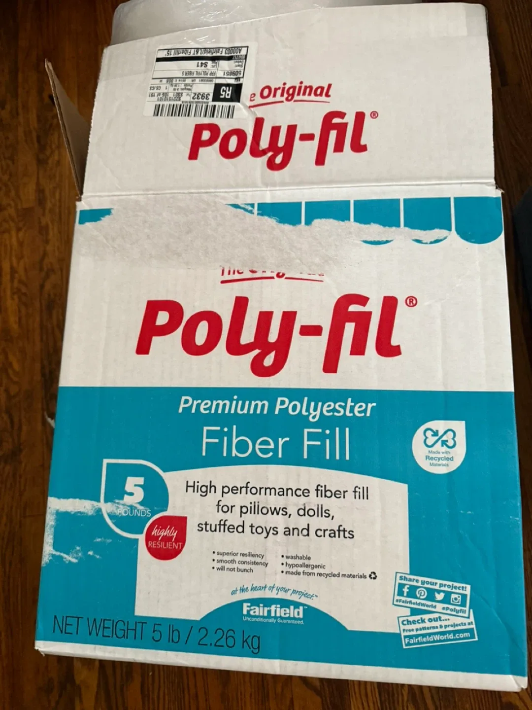 Poly-fil Premium Polyester Fiber Fill - 5 Pounds