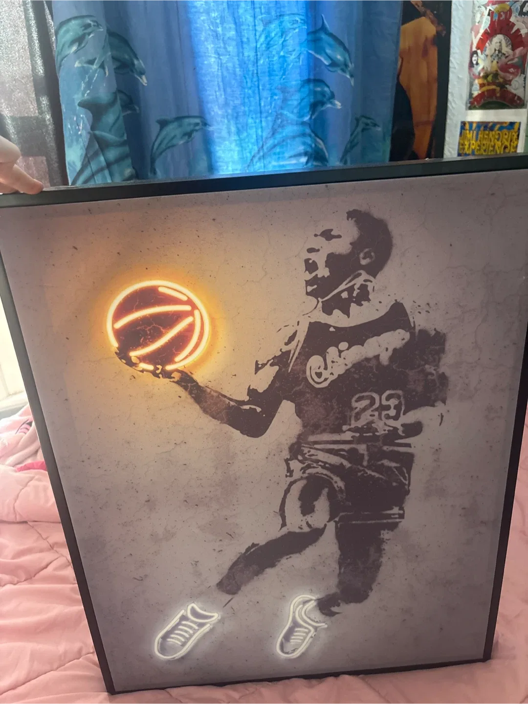 Neon Michael Jordan basketball picture