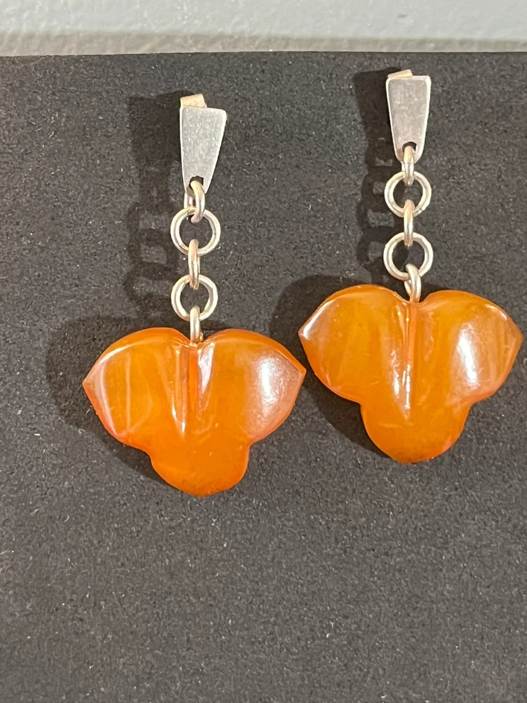 Butterscotch Dangle sterling Earrings