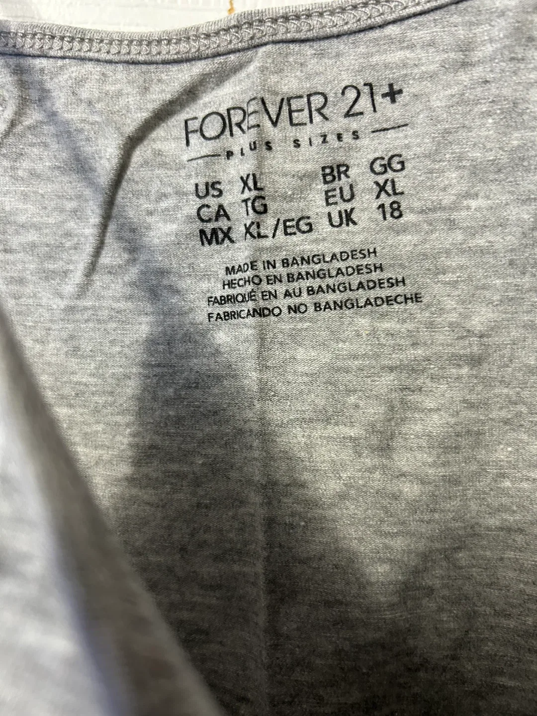Forever 21+ Grey Tank Top, Size XL
