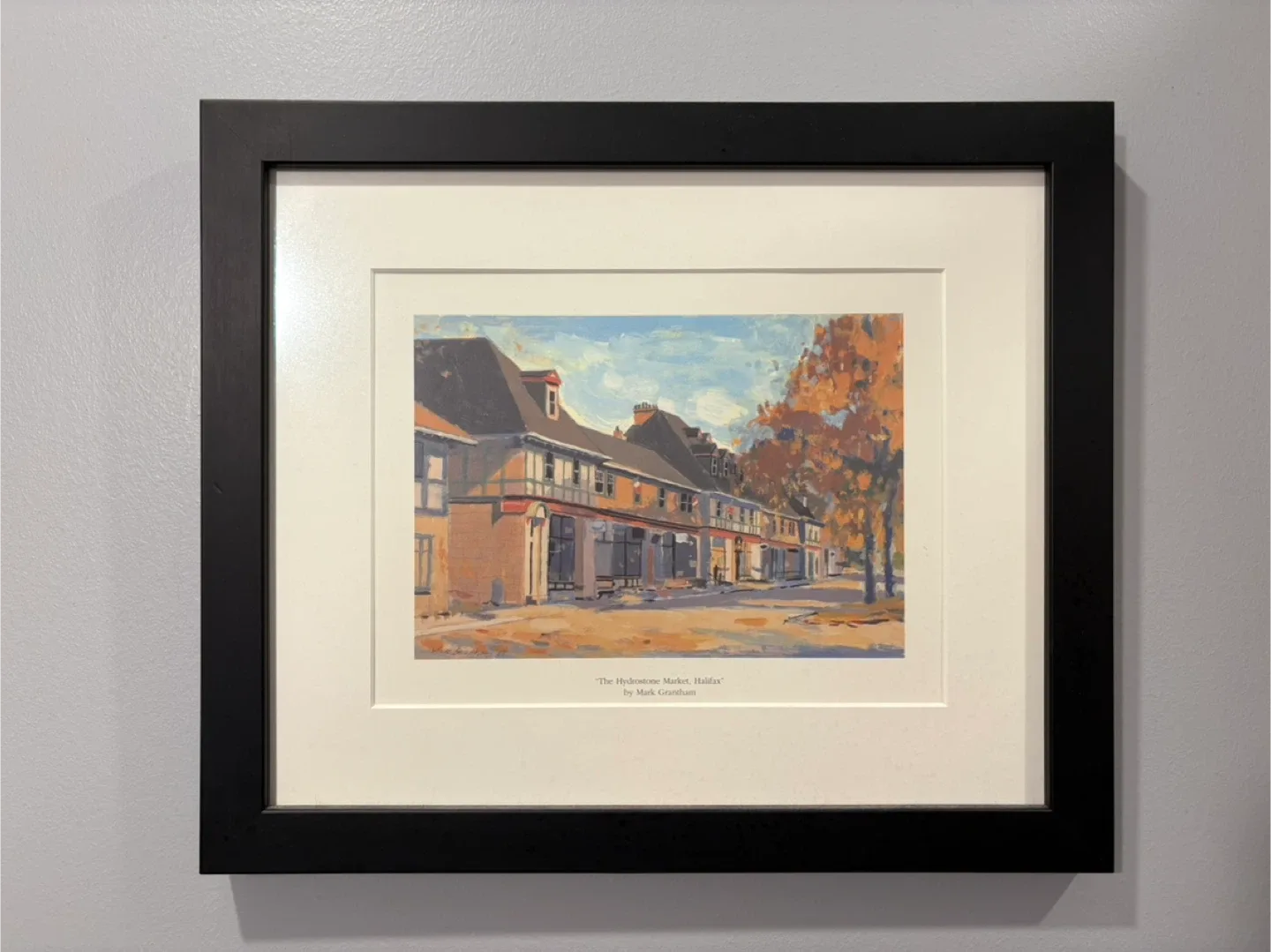 Hydrostone Market Halifax Streetscape Watercolour Franed Print