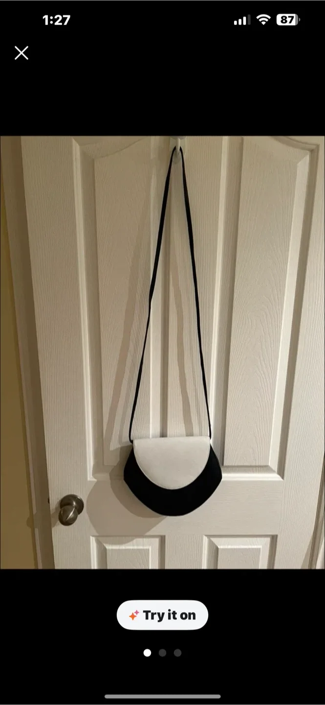 Genuine Leather Blue & White Purse