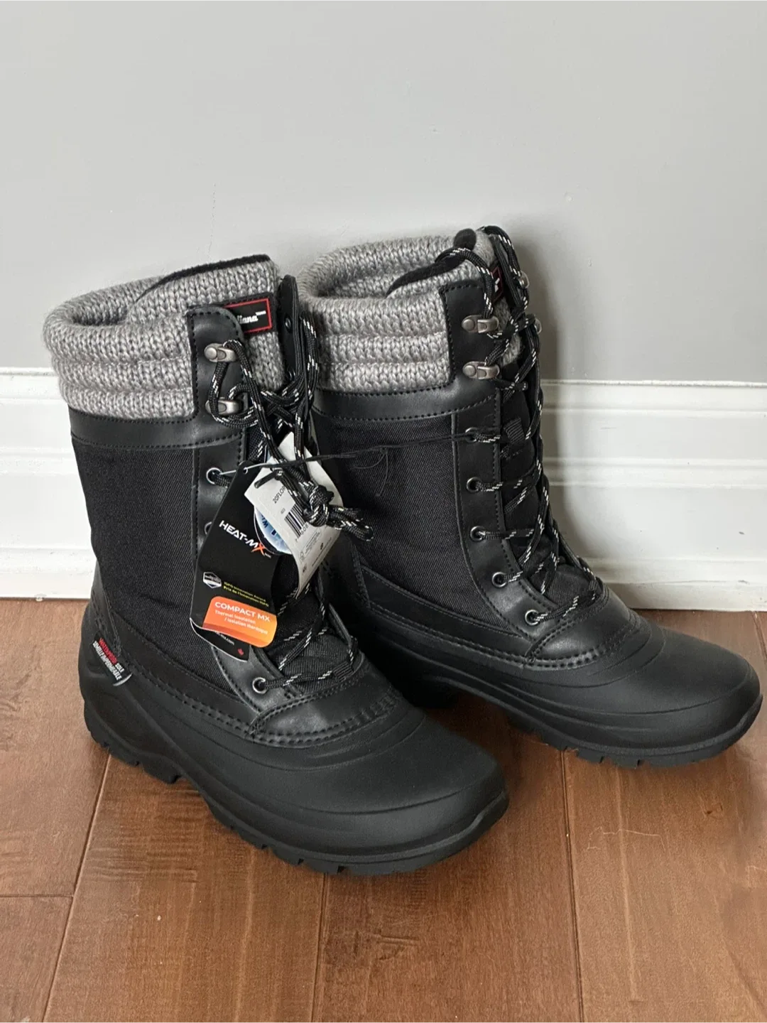 NEW! Heat-MX Black Winter Boots Size 8