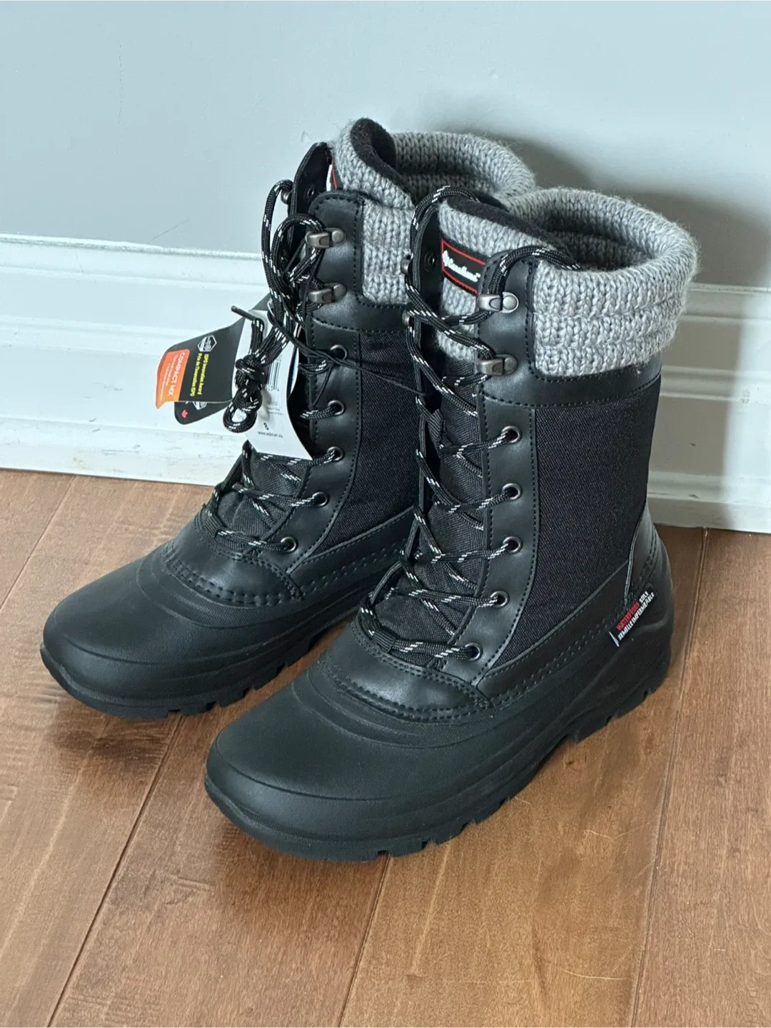 NEW! Heat-MX Black Winter Boots Size 8 image indicator(2)