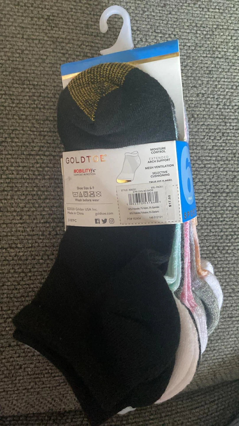 GOLDTOE Sport Socks - 6 Pairs, Size 4-10 - photo 2