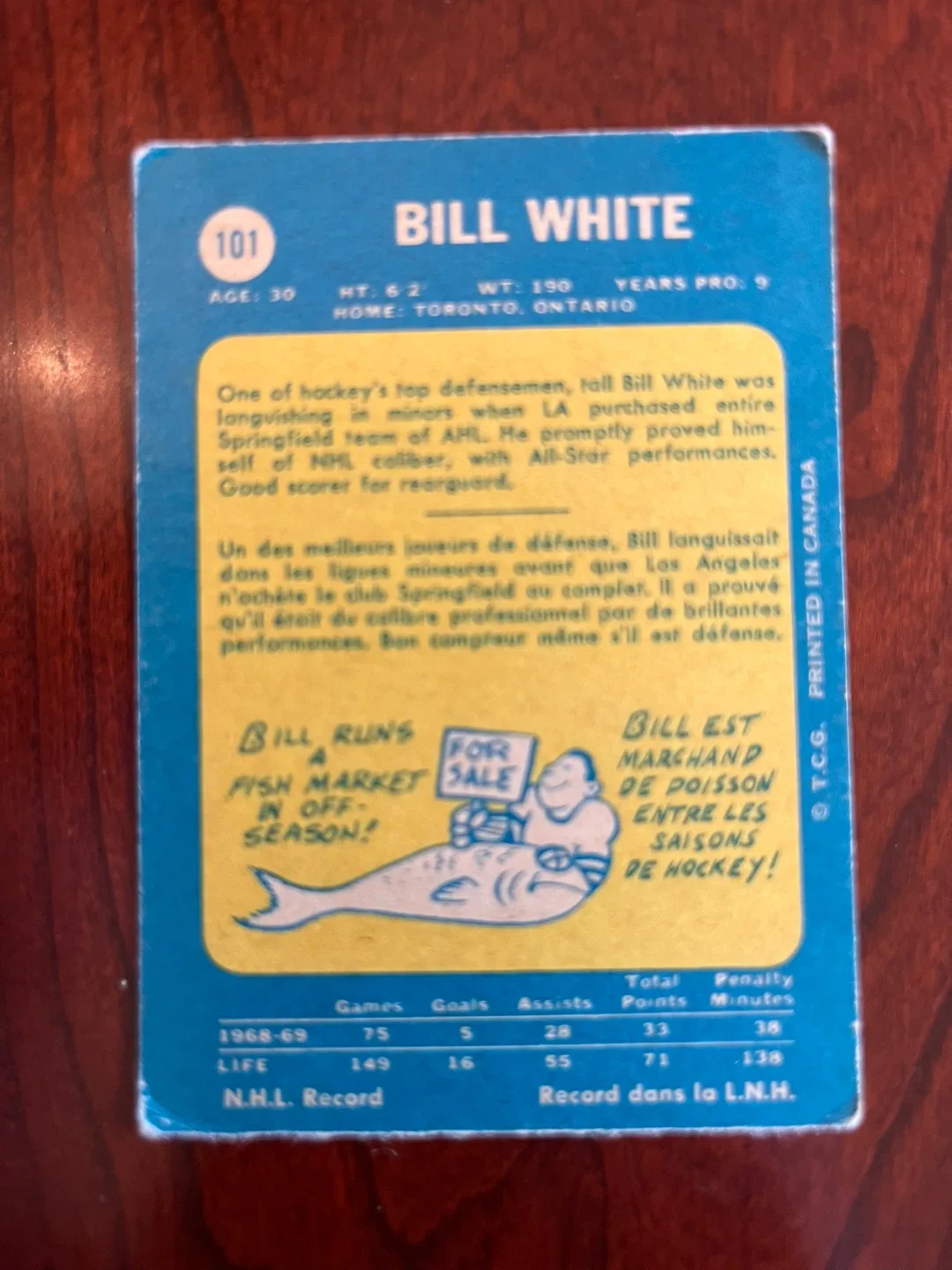 BILL WHITE 1969-70 O-PEE-CHEE # 101 KINGS image indicator(2)