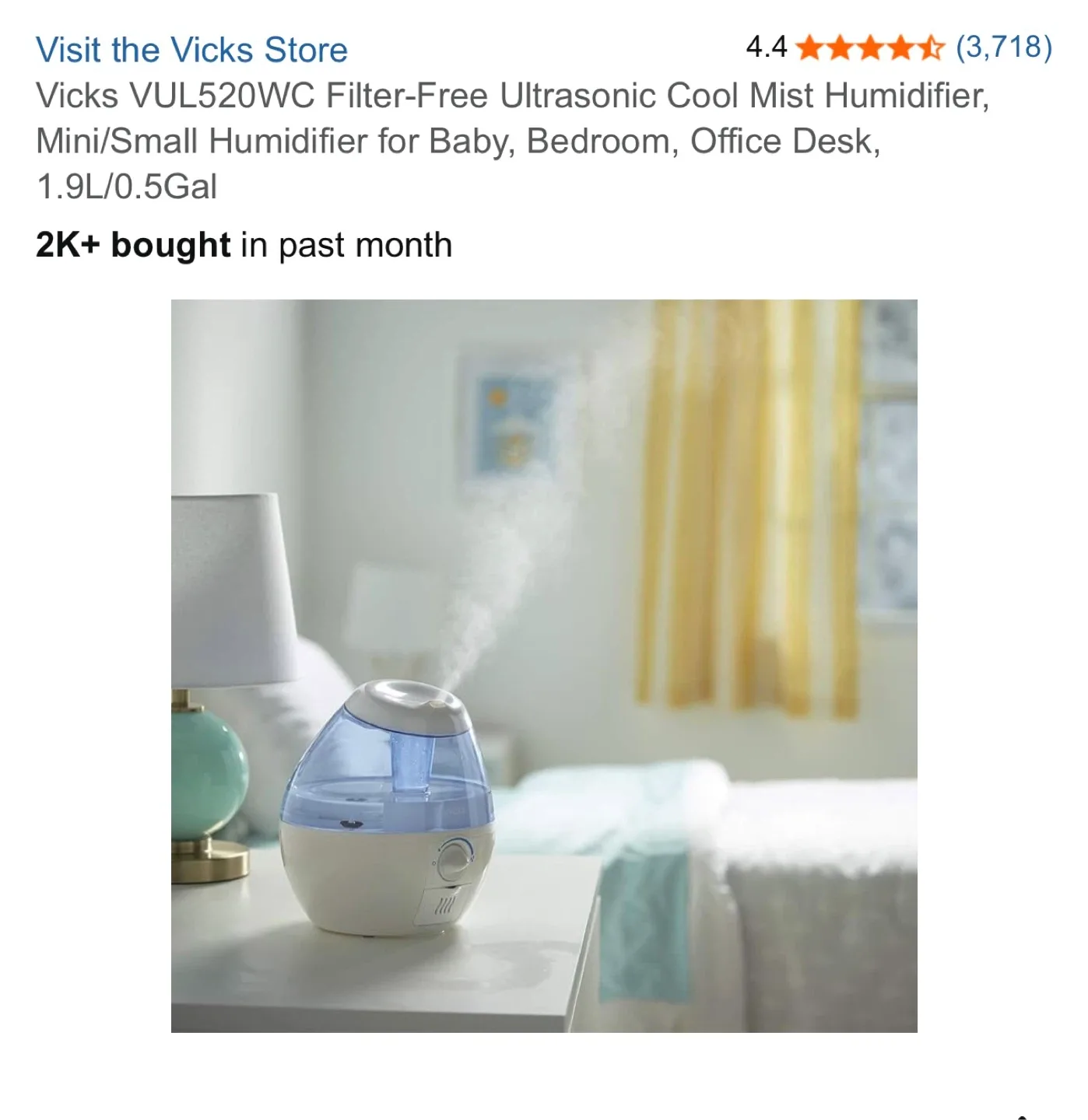 Vicks Mini Filter Free Cool Mist Humidifier image indicator(5)