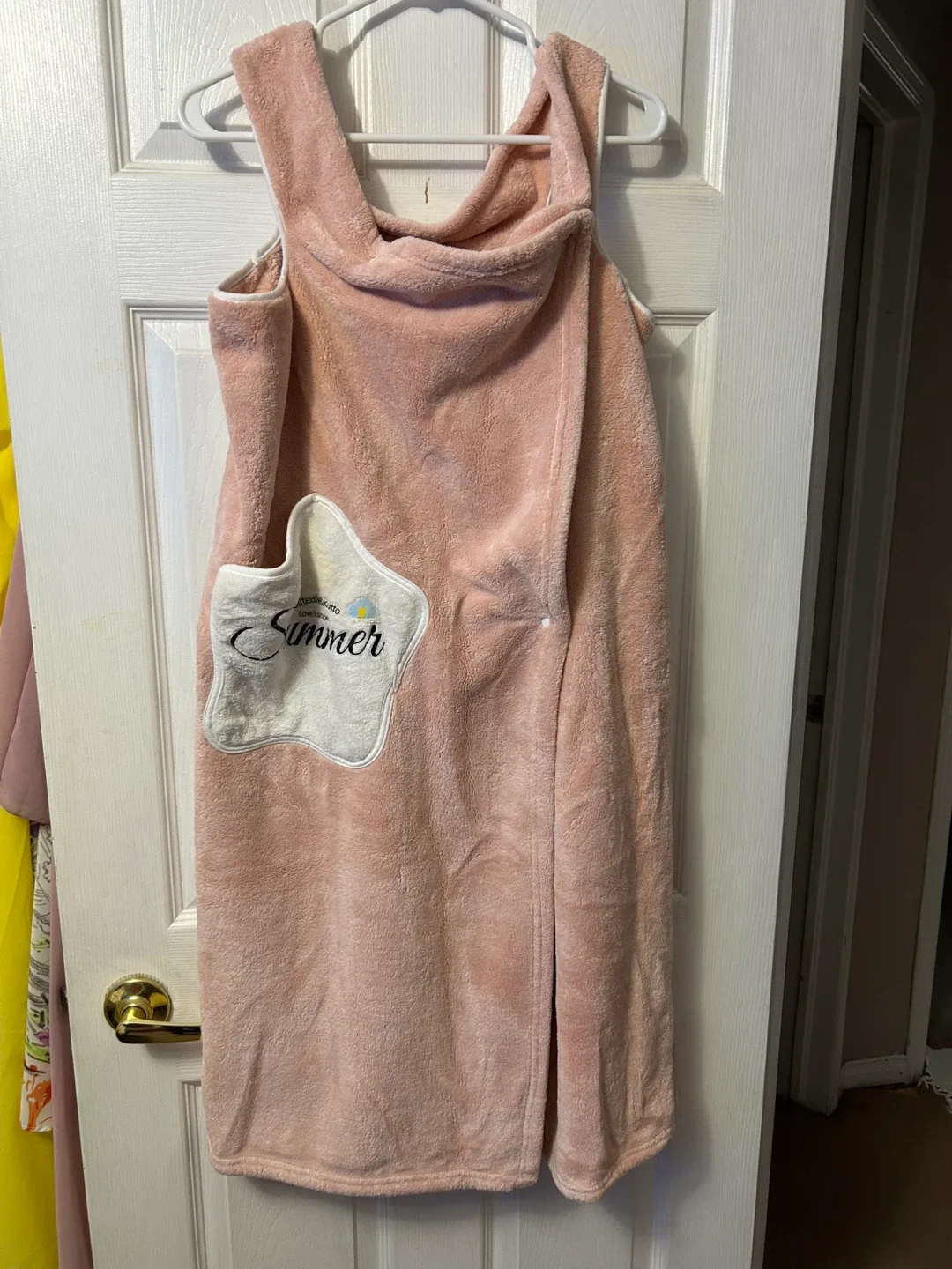 Pink Terry Cloth Spa Bath Wrap Dress