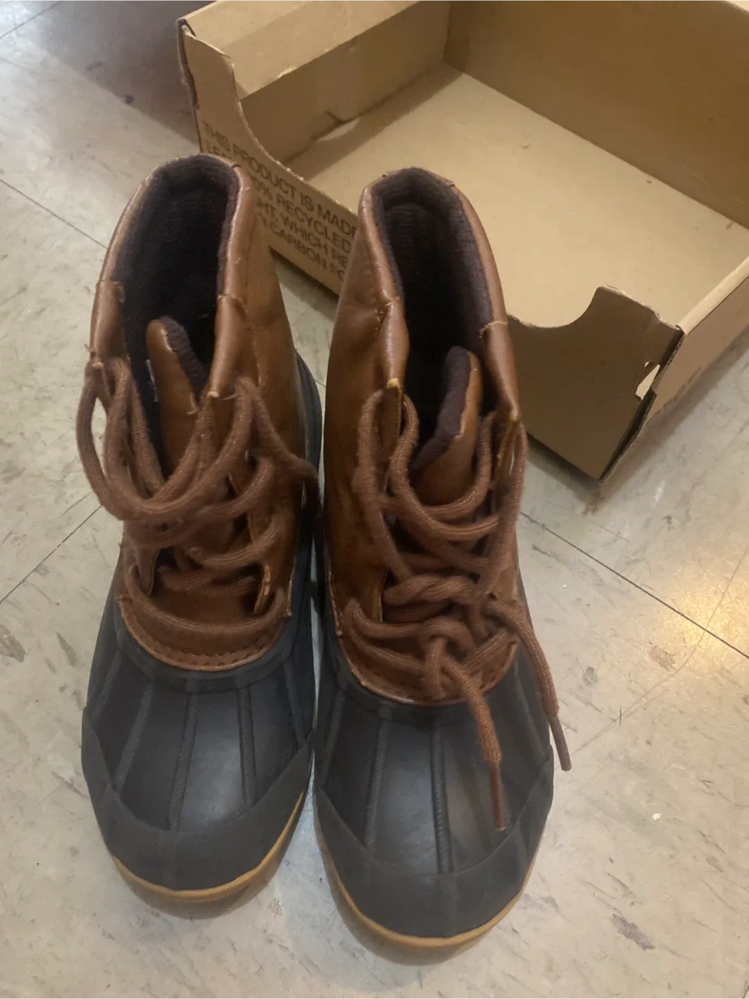 Sperry Brown/Black Duck Boots - Size 13M