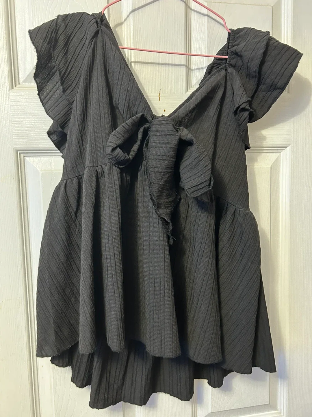 Black Ruffled Blouse