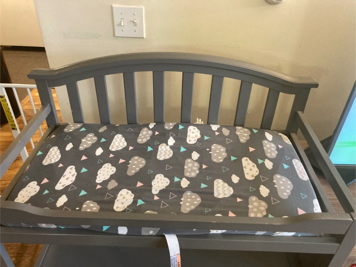 Gray Baby Changing Table with Shelves image indicator(3)