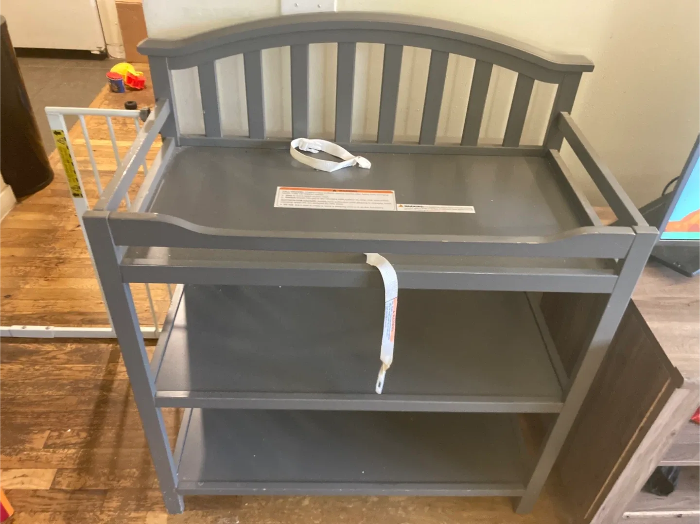 Gray Baby Changing Table with Shelves image indicator(4)