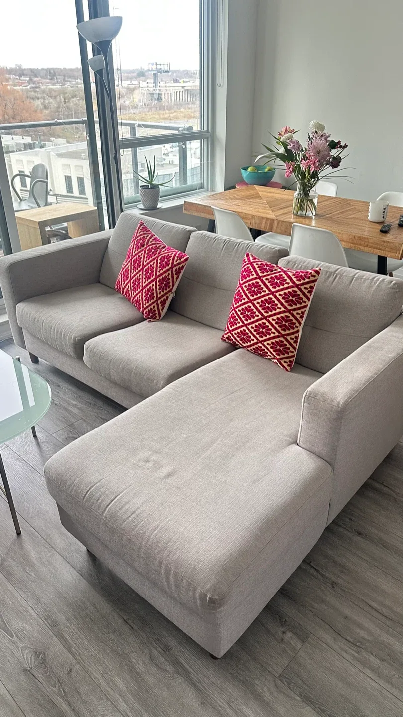 EQ3 Reversible Sectional Sofa - Light Grey