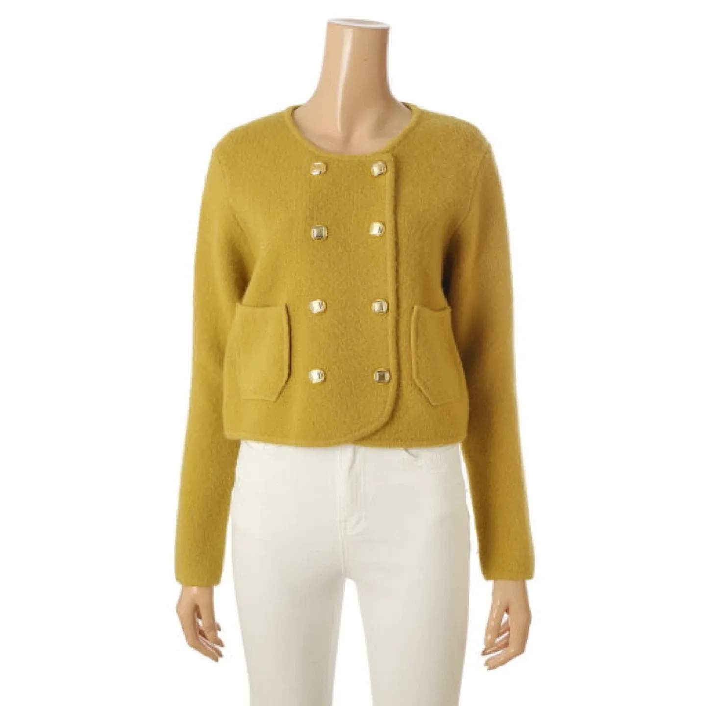 New FOCUS Olive Green Cropped cardigan