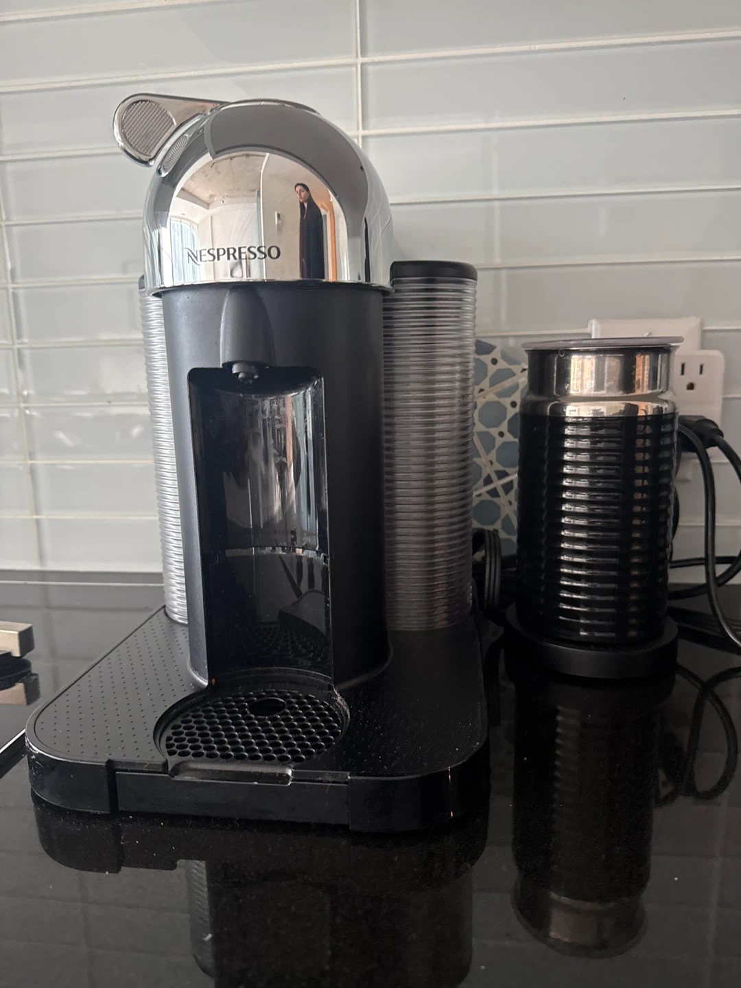 Nespresso Vertuo Coffee machine and milk frother