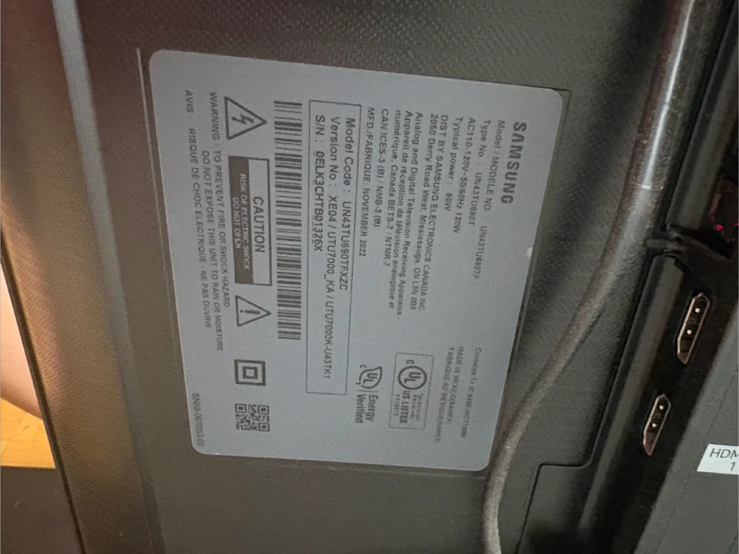 Samsung UN43TU690T 43" Smart TV image indicator(2)