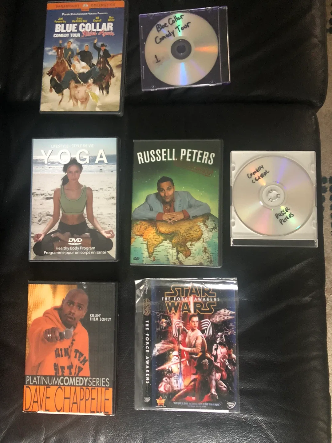 Comedy & Yoga DVDs - Blue Collar, Russell Peters, More!