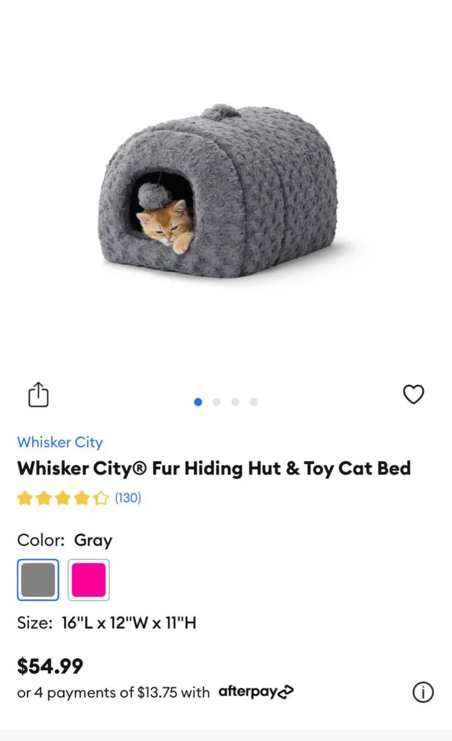 Whisker City Fur Hiding Hut & Toy Cat Bed image indicator(2)