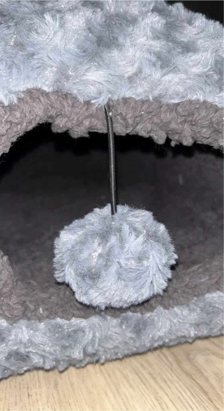 Whisker City Fur Hiding Hut & Toy Cat Bed image indicator(3)