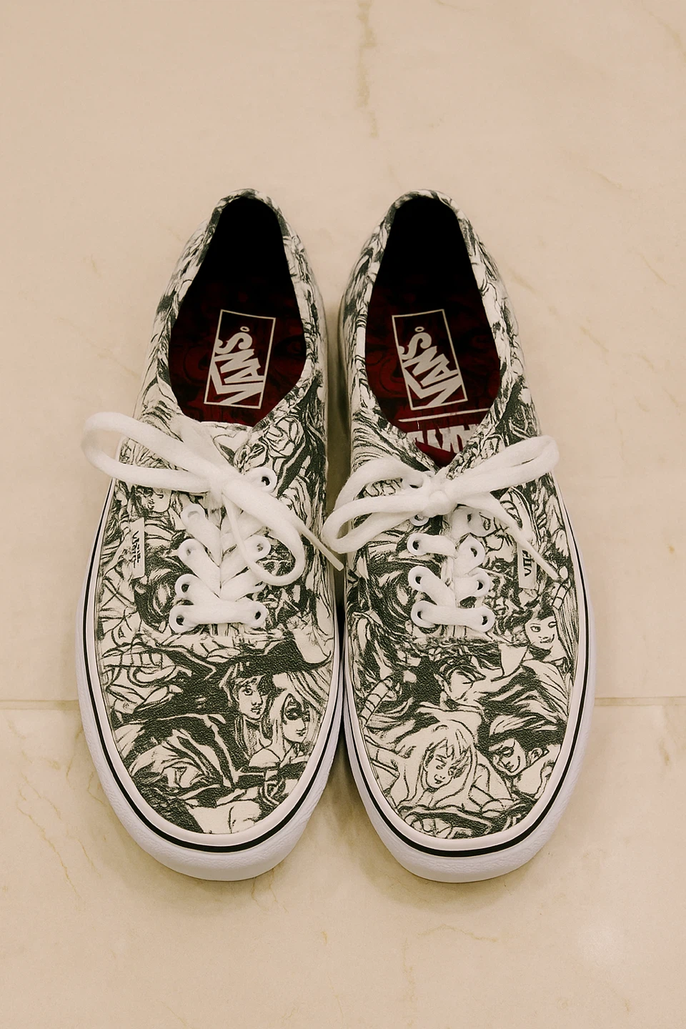 Vans Authentic Marvel & Burgundy Sneakers #cleanout