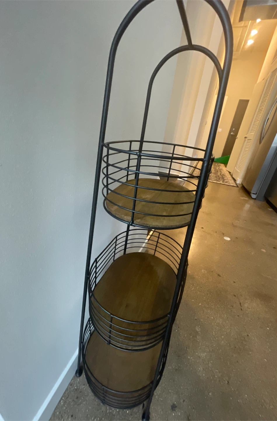3-Tier Metal & Wood Basket Stand #cleanout - photo 2