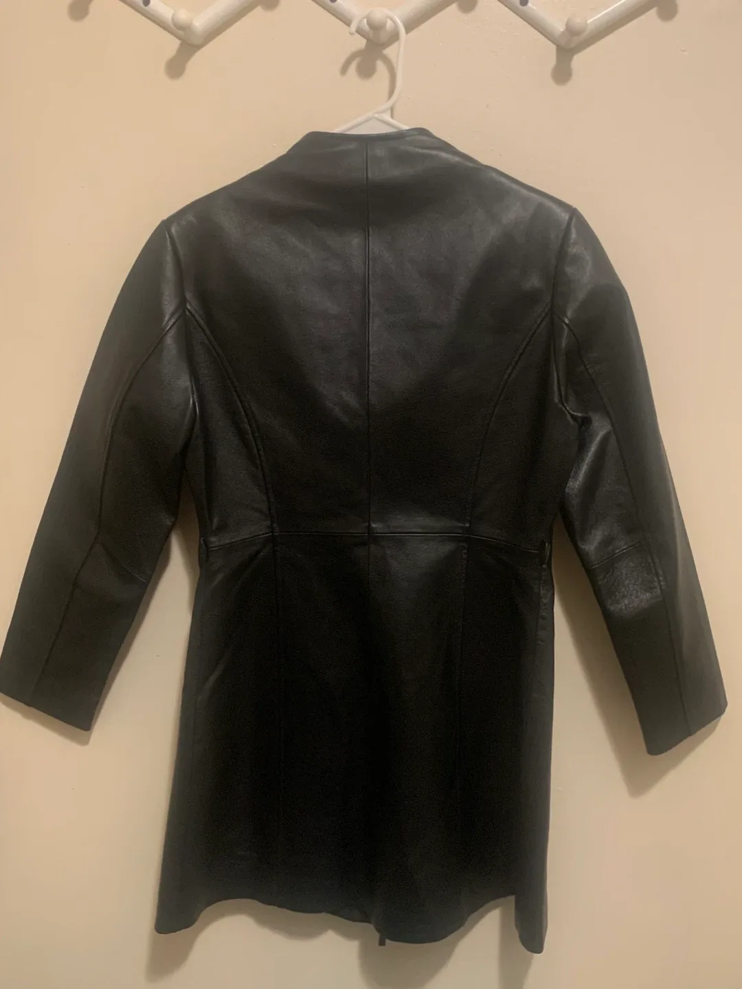 Black Genuine Leather Coat #Cleanout image indicator(5)