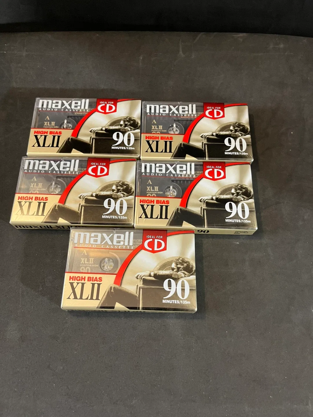 5 New Maxell XLII 90 High Bias Audio Cassette Tapes (5)