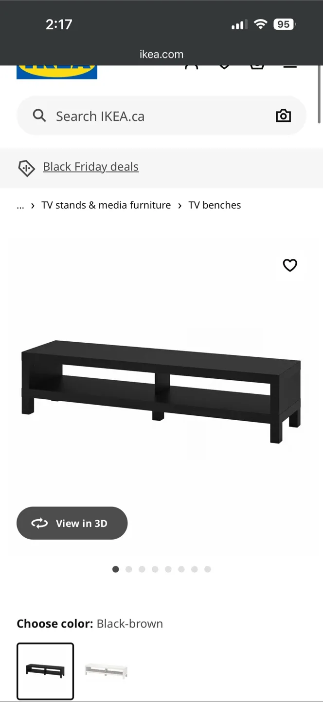 IKEA TV Bench - Black-Brown