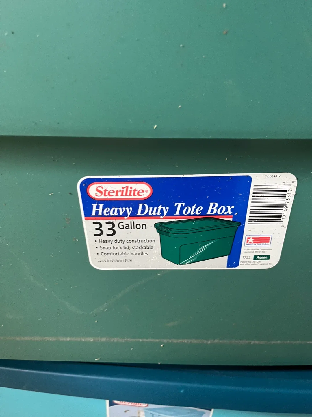 Sterilite 33 Gallon Heavy Duty Tote Box