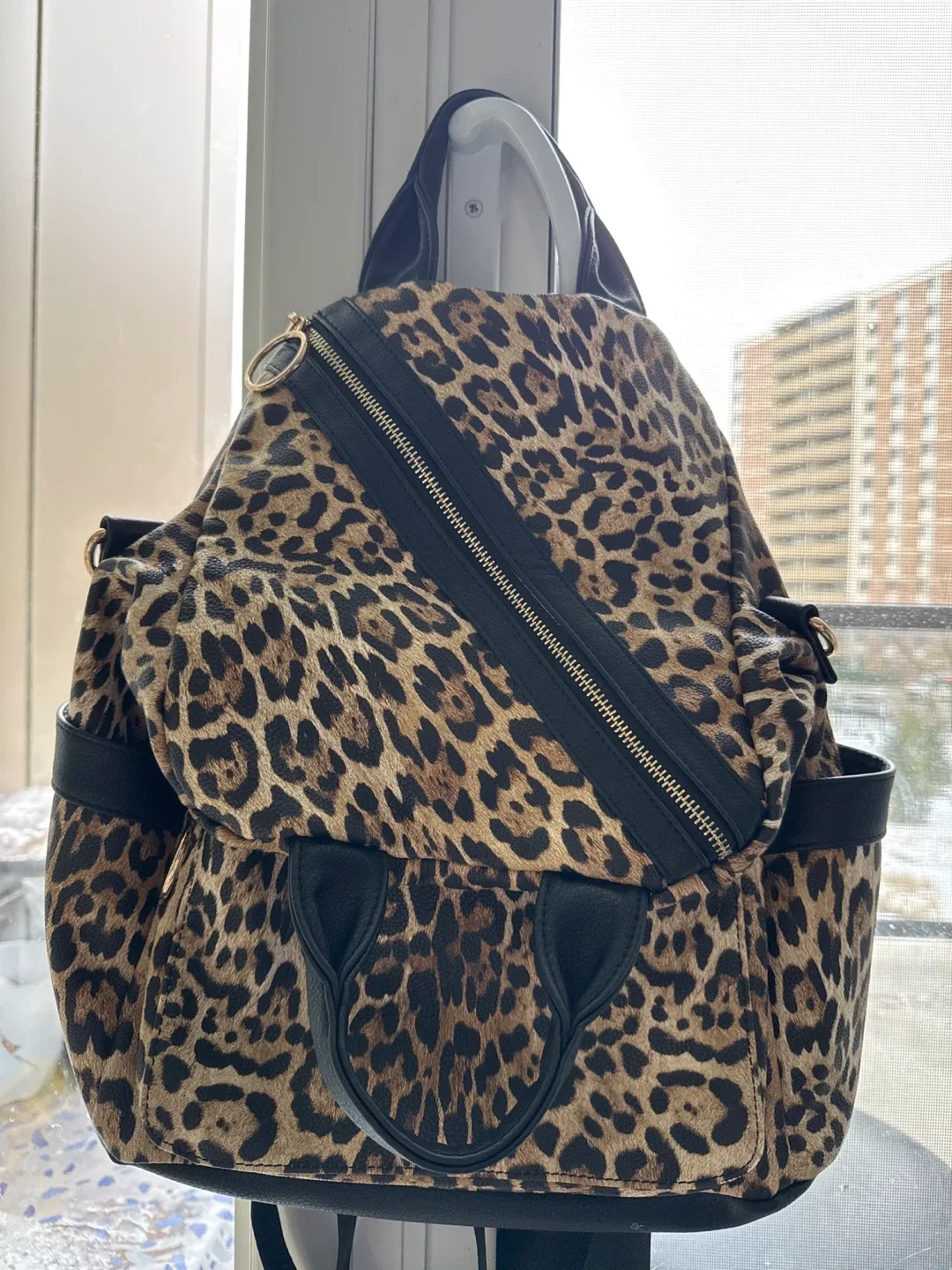 “#Clean out “Like Dreams Leopard Print Backpack
