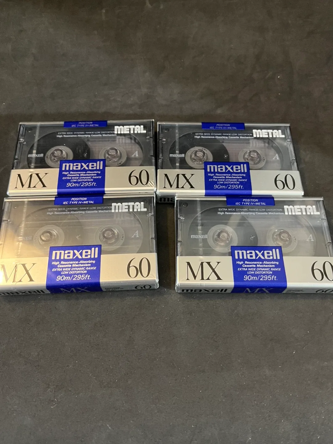 Maxell MX 60 Metal Position Audio Cassette Tapes (4)