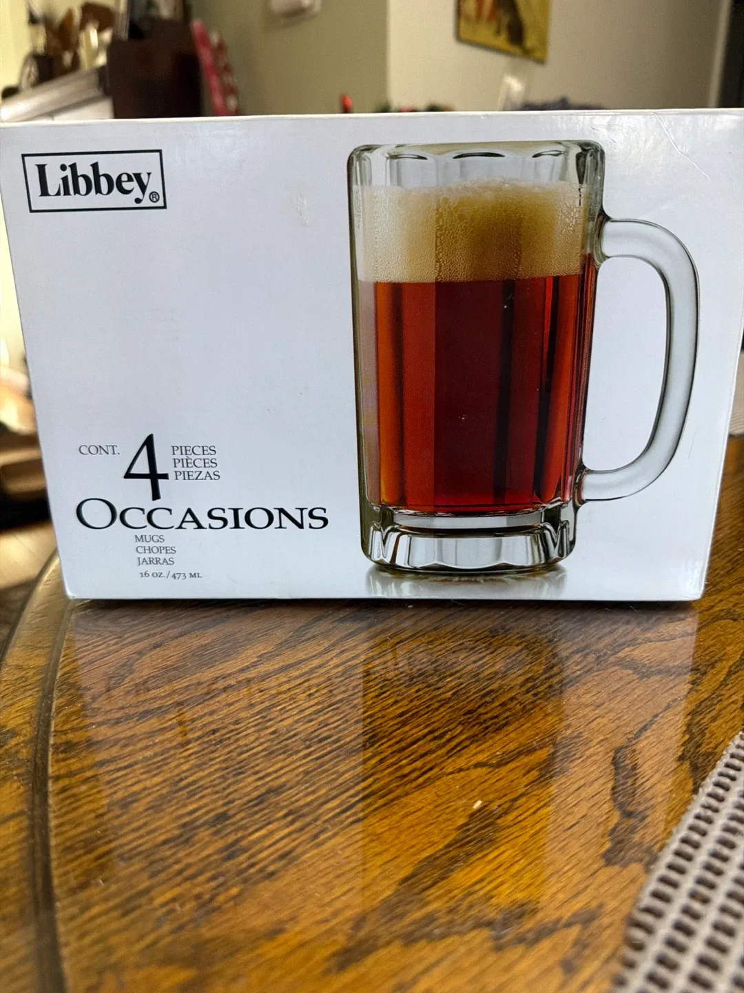 Libbey Occasions Beer Mugs - Set of 4 - NEW
