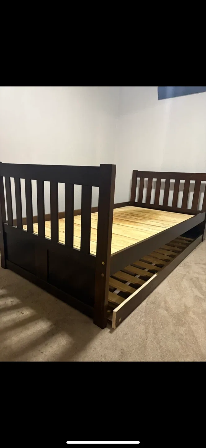 Dark Brown Wooden Single Bed Frame image indicator(6)