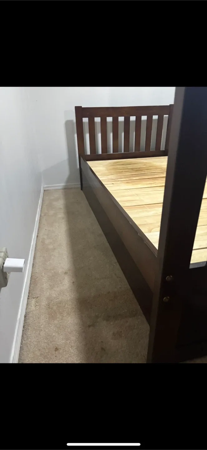 Dark Brown Wooden Single Bed Frame image indicator(2)
