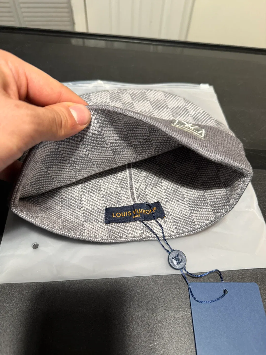 Louis Vuitton Damier Beanie Hat Grey image indicator(2)